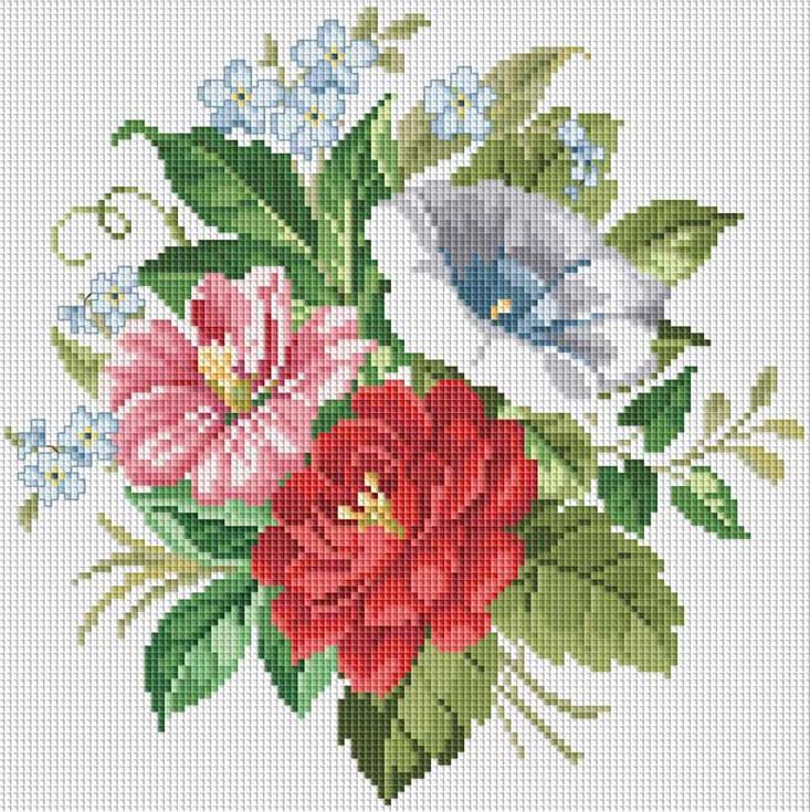 

Алмазная вышивка Белоснежка Искрящийся букет, 30x30 см, Искрящийся букет