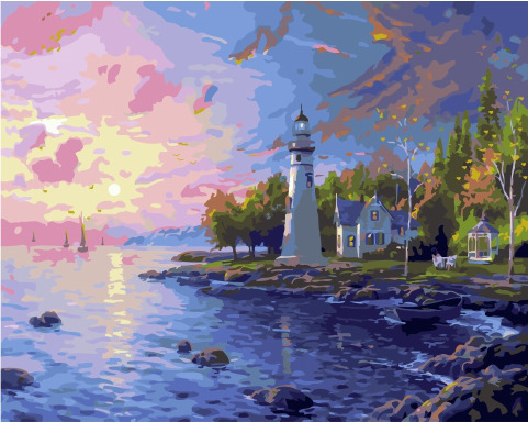 

Живопись по номерам Paintboy Маяк на закате 40х50