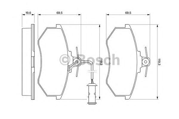 

Комплект тормозных колодок BOSCH 0986466693