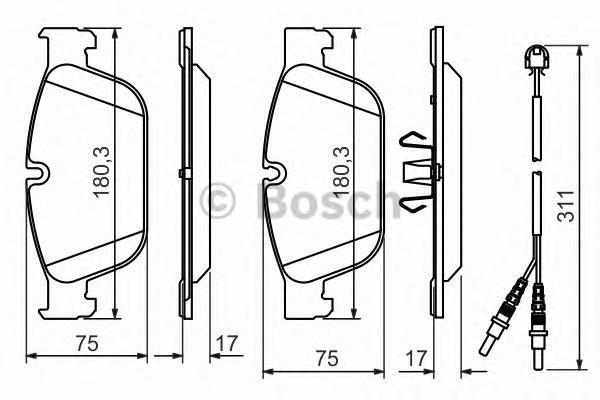 Комплект тормозных колодок BOSCH 0986494526