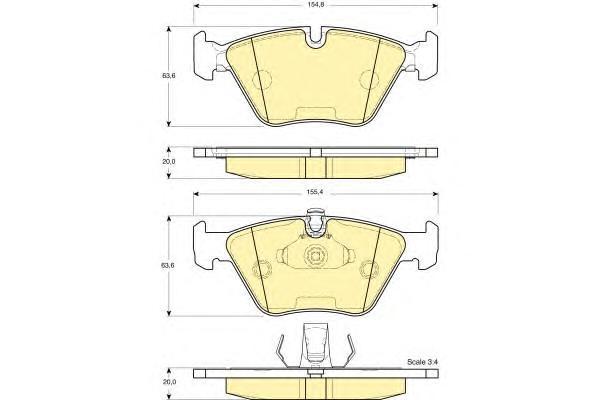 

Комплект тормозных колодок Girling 6114042
