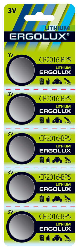 Батарейка Ergolux Lithium CR2016-5BL 5 шт