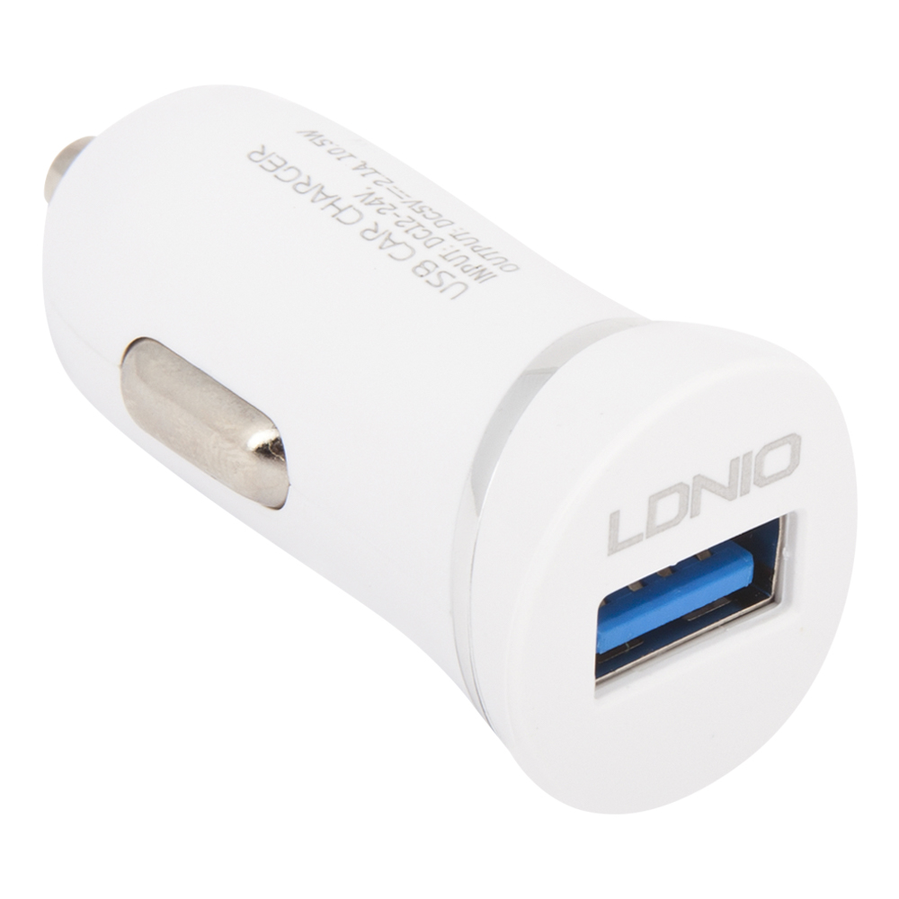 фото Автомобильное зарядное устройство ldnio 1 usb выхода 2,1а + кабель micro usb dl-c12 белое