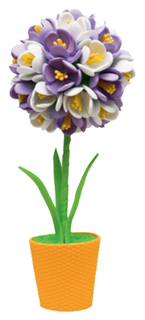 Купить Набор для творчества топиарий Крокусы фиолетовый/белый, 15 см, Волшебная Мастерская,