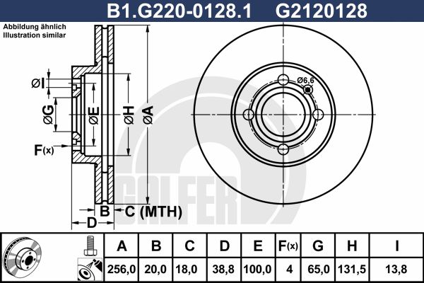 фото Тормозной диск galfer b1.g220-0128.1