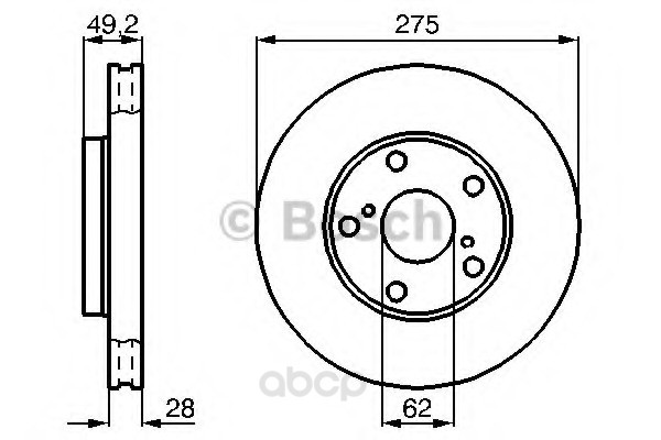 

Тормозной диск BOSCH 0986478632 передний