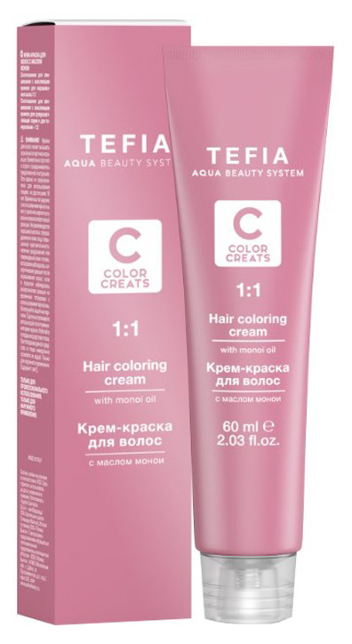 фото Краска для волос tefia color creats 7.0 блондин 60 мл