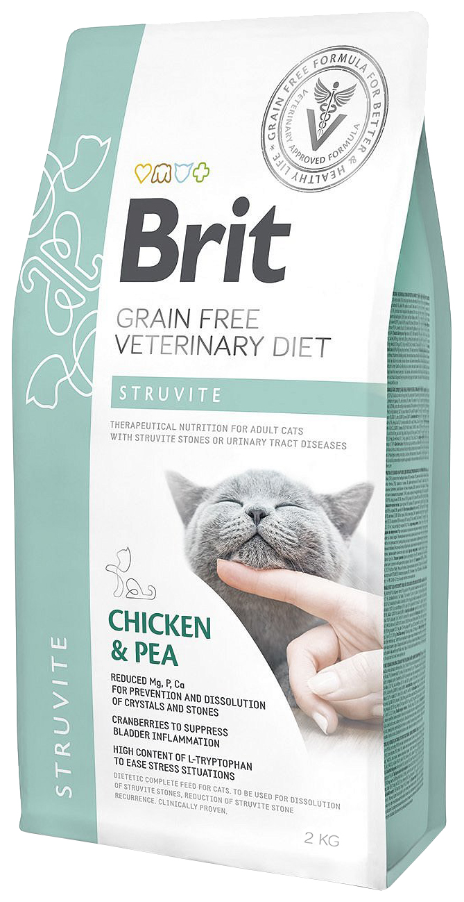 фото Сухой корм для кошек brit veterinary diet struvite, при струвитном типе мкб, курица, 2кг