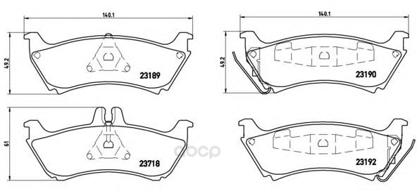 

Тормозные колодки brembo задние P50044
