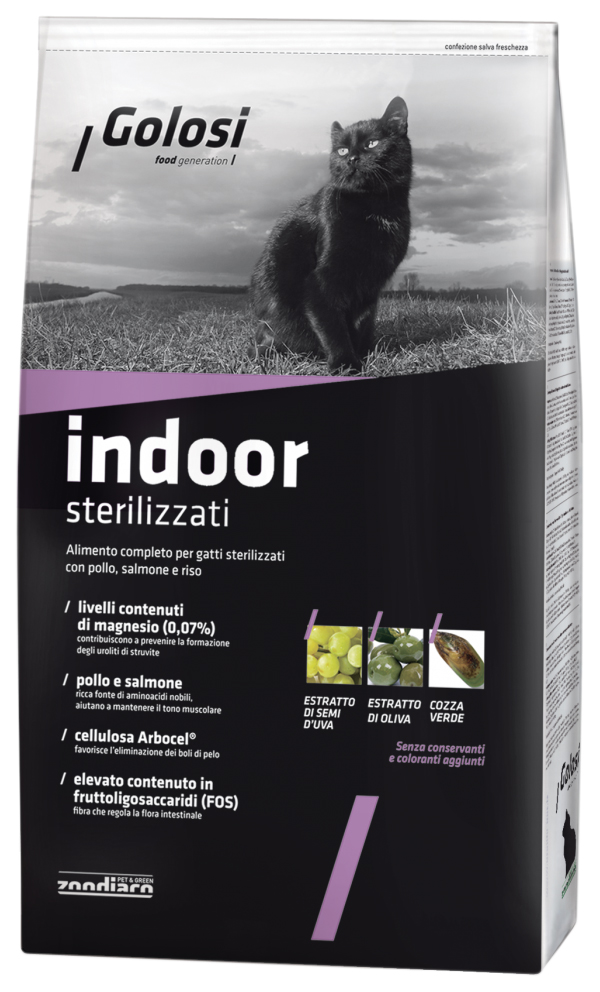 фото Сухой корм для кошек golosi indoor sterilised, для домашних стерилизованных, курица, 20кг