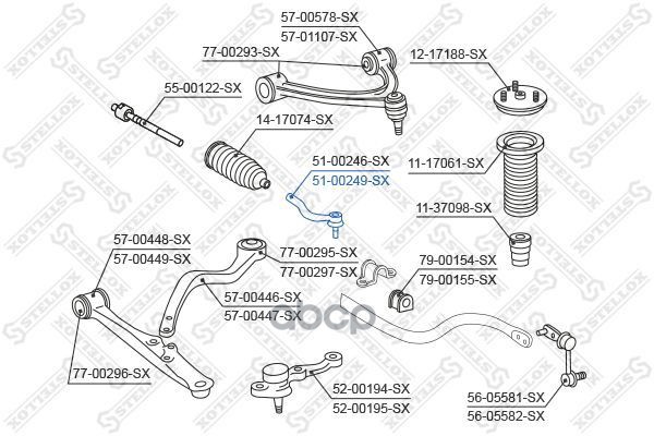 

Наконечник рулевой Stellox 5100249SX