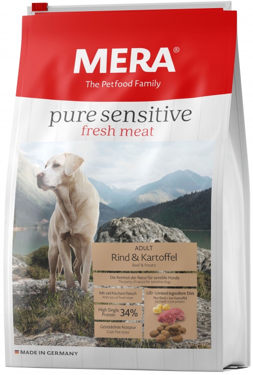 фото Сухой корм для собак mera pure sensitive adult, говядина и картофель, 12,5кг