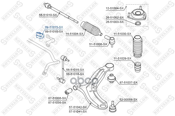 

втулка стабилизатора Stellox 8951015SX