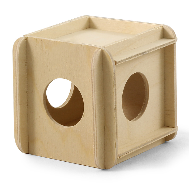 Домик-кубик деревянный для грызунов Gamma, 10х10х10 см