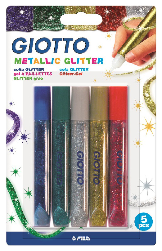 Клей специальный Giotto Metallic Glitter 5x10,5 мл