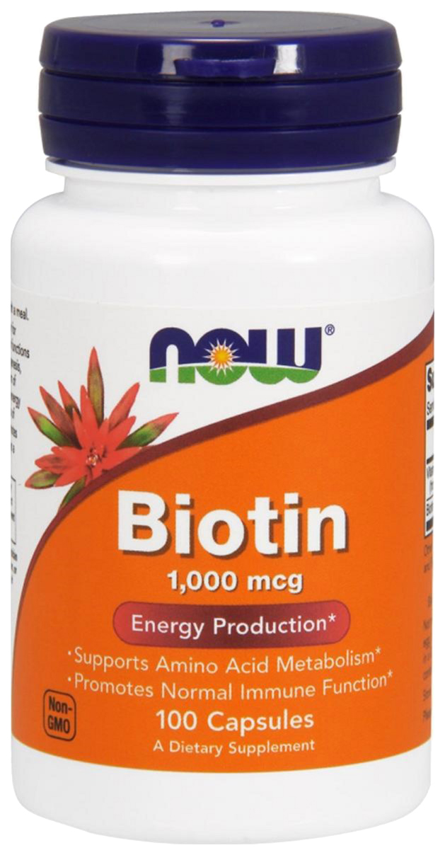 

Биотин Now Biotin 1000 мкг капсулы 100 шт., Biotin