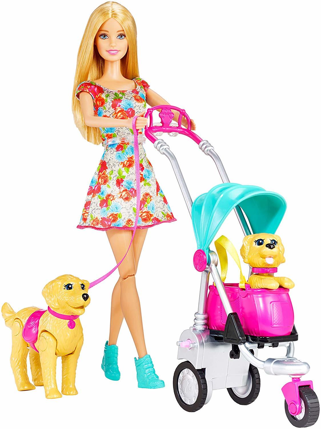 

Кукла Barbie Барби прогулка со щенками CNB21
