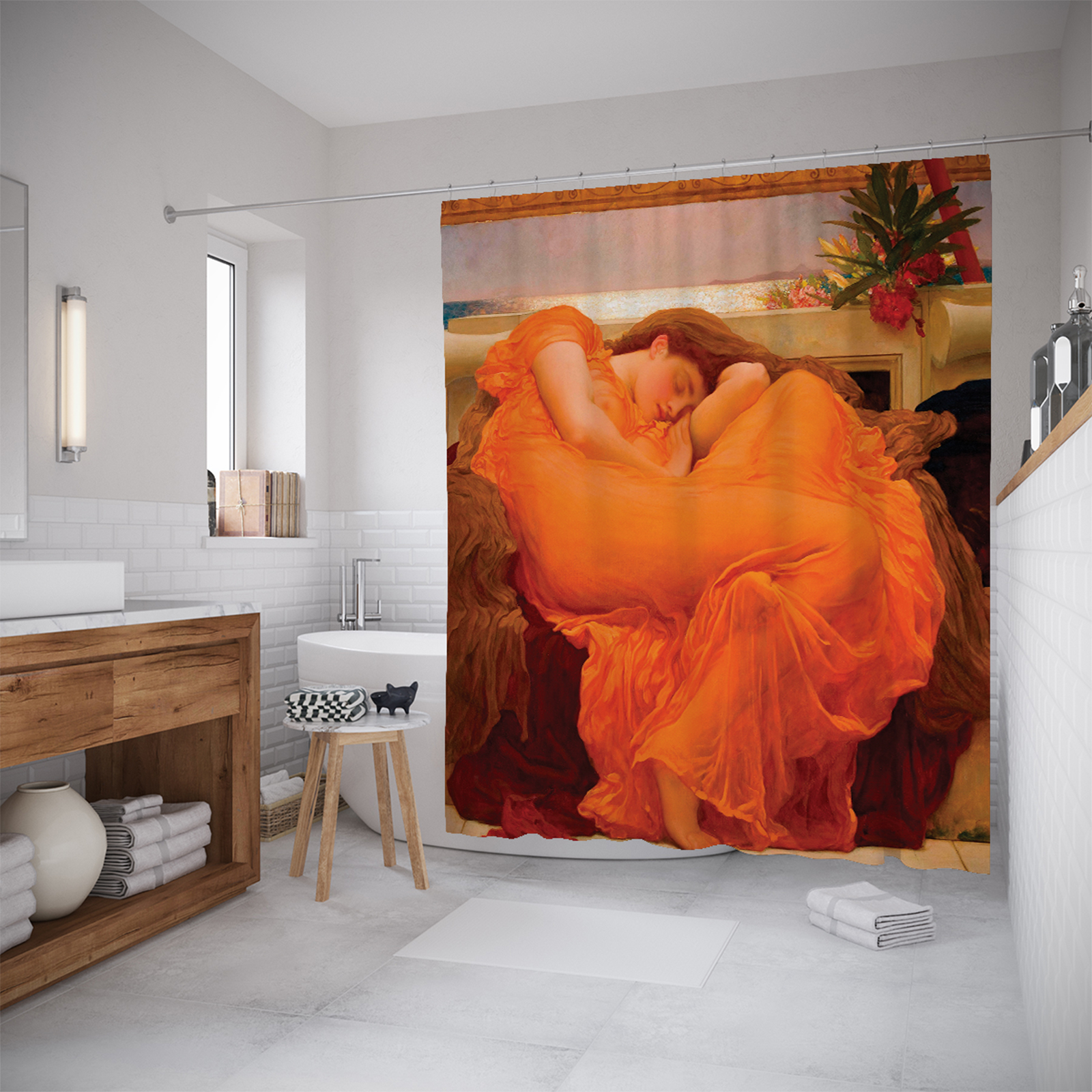 

Шторы для ванной JoyArty «Пылающий июнь» 180x200 см, Разноцветный
