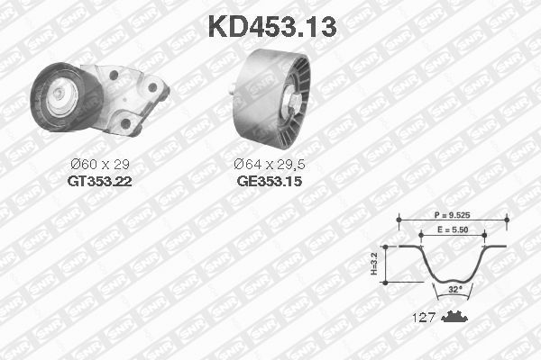 фото Комплект ремня грм snr kd453.13 ntn-snr