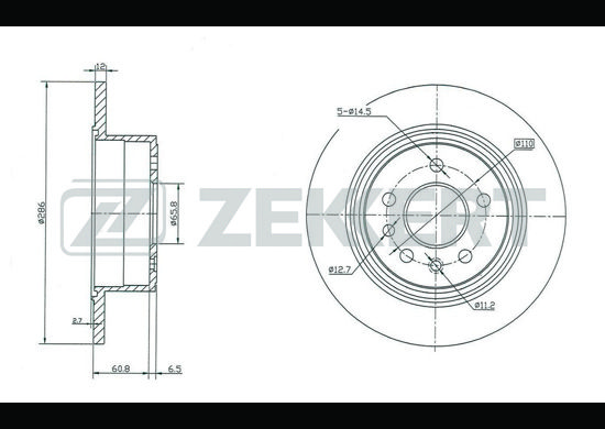 фото Тормозной диск zekkert bs-5159