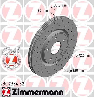 

Тормозной диск ZIMMERMANN 230.2384.52