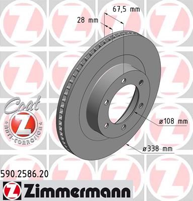 фото Тормозной диск zimmermann 590.2586.20