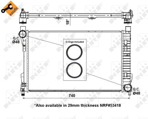 

Радиатор охлаждения двигателя NRF 55310
