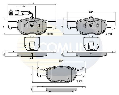 Тормозные колодки COMLINE дисковые CBP1479 3090₽