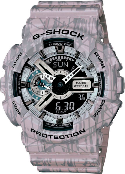 Японские наручные часы Casio G-Shock GA-110SL-8A с хронографом