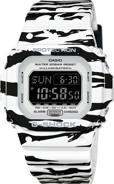 фото Японские наручные часы casio g-shock dw-d5600bw-7e с хронографом