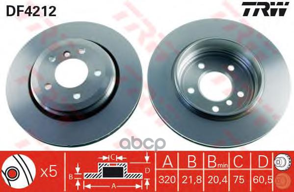 фото Тормозной диск trw/lucas для df4212
