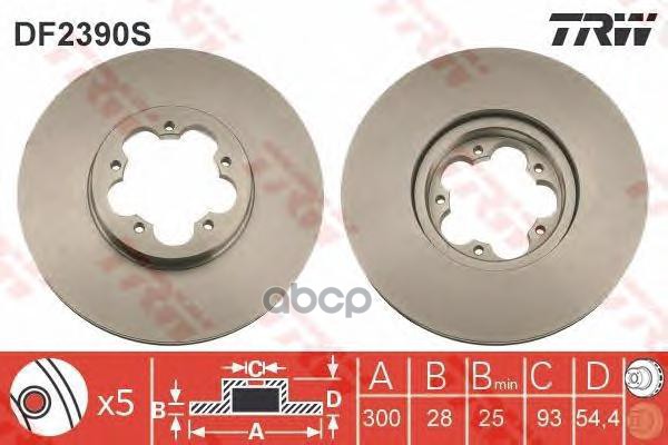 фото Тормозной диск trw/lucas df2390s