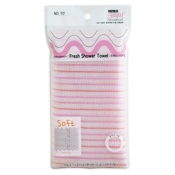 Мочалка для душа Sungbo Cleamy Fresh Shower Towel мочалка массажная extreme fresh флаг