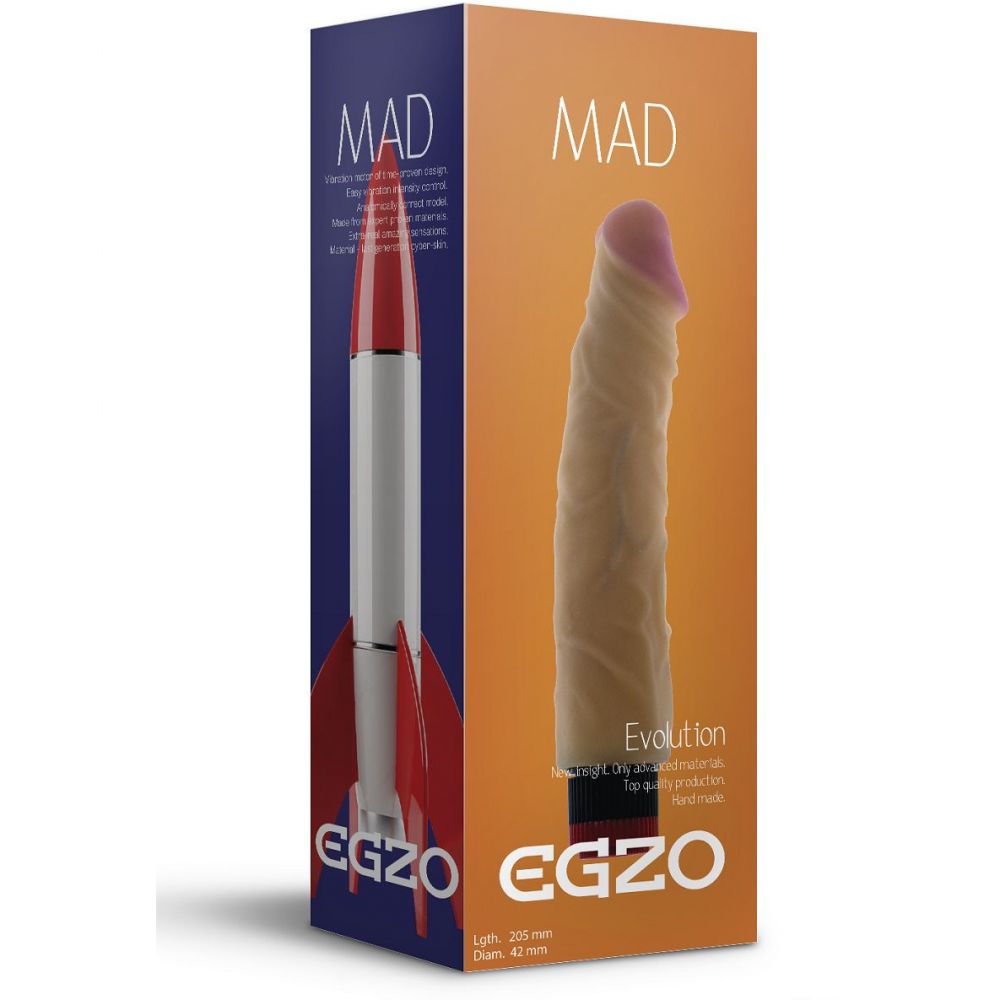 

Реалистичный мультискоростной вибратор Mad Rocket EGZO 69551, Бежевый