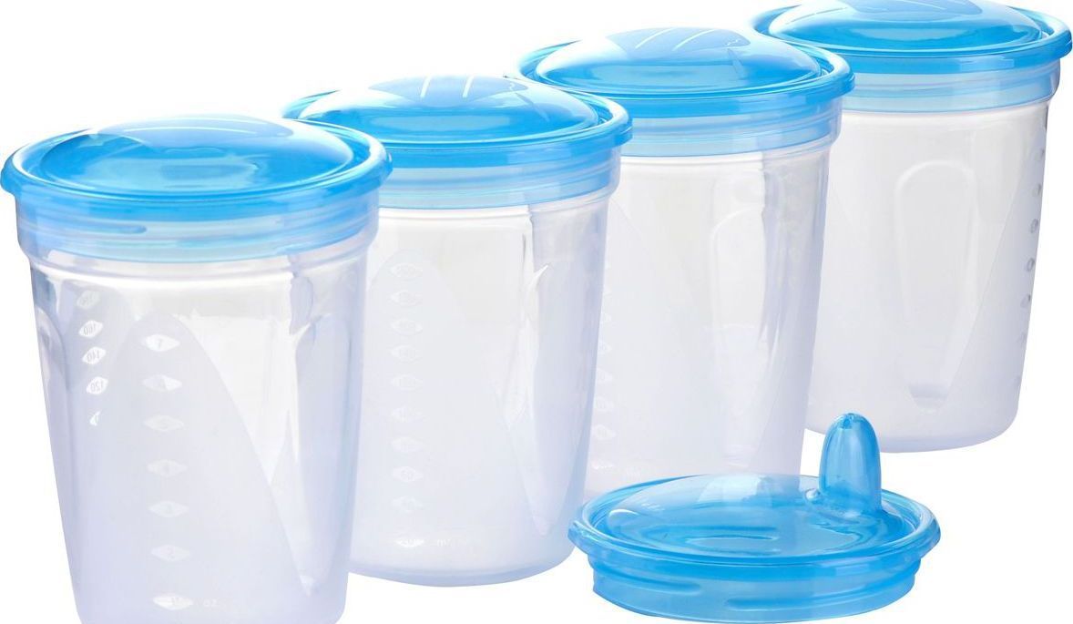 фото Набор детской посуды babyono контейнеры для молока и детской еды 4 шт.