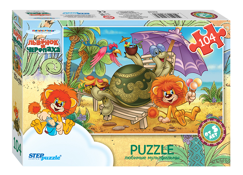 

Пазл Step Puzzle 104 детали, Львенок и черепаха
