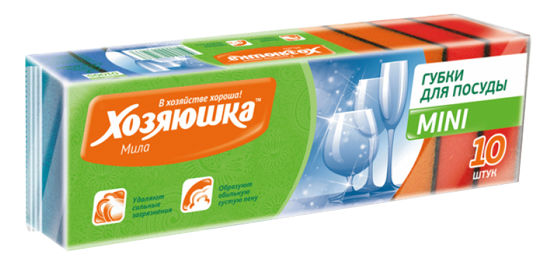 

Губка для посуды Хозяюшка Мила Mini 10 шт, mini