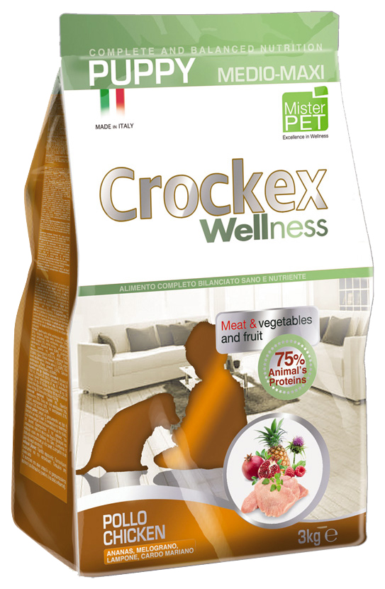 фото Сухой корм для собак crockex wellness adult medio-maxi, курица, рис, 3кг