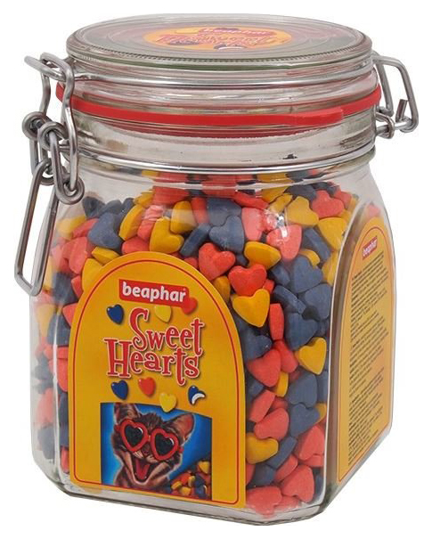 фото Лакомство для кошек beaphar sweet hearts фигурки, курица, 1200 шт