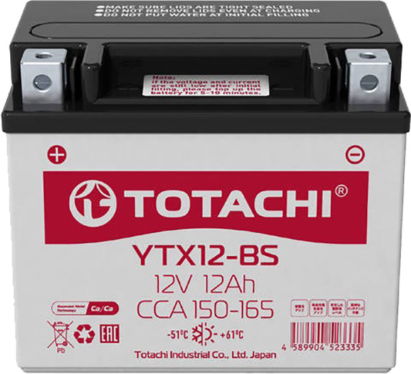 Аккумулятор автомобильный  TOTACHI MOTO 4589904523335 12 Ач