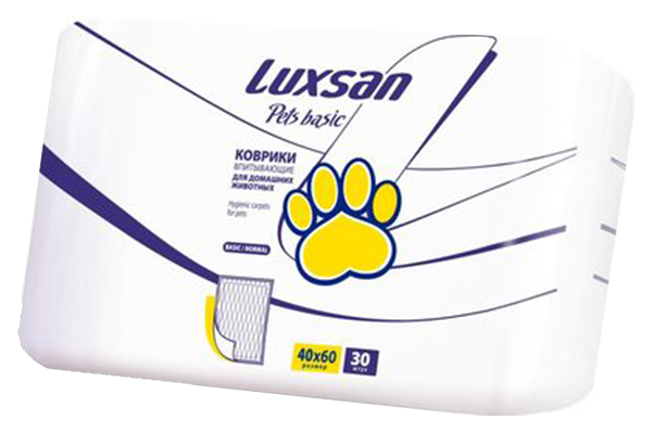 Пеленки для кошек и собак одноразовые LUXSAN Basic 60 x 40 см, 30 шт