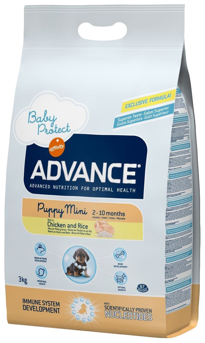 

Сухой корм для щенков Advance Babyprotect Puppy Mini, курица, рис, 7.5кг, BABYPROTECT PUPPY MINI