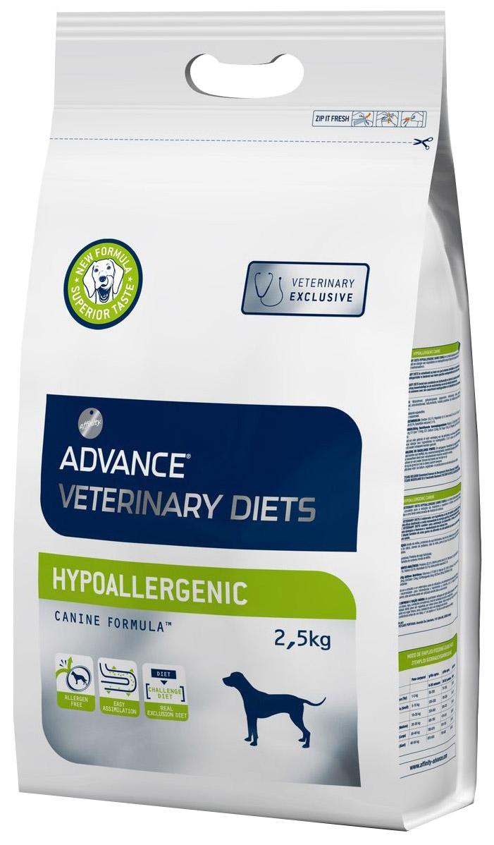 фото Сухой корм для собак advance vetirenary diets hypoallergenic, мясо, 2.5кг