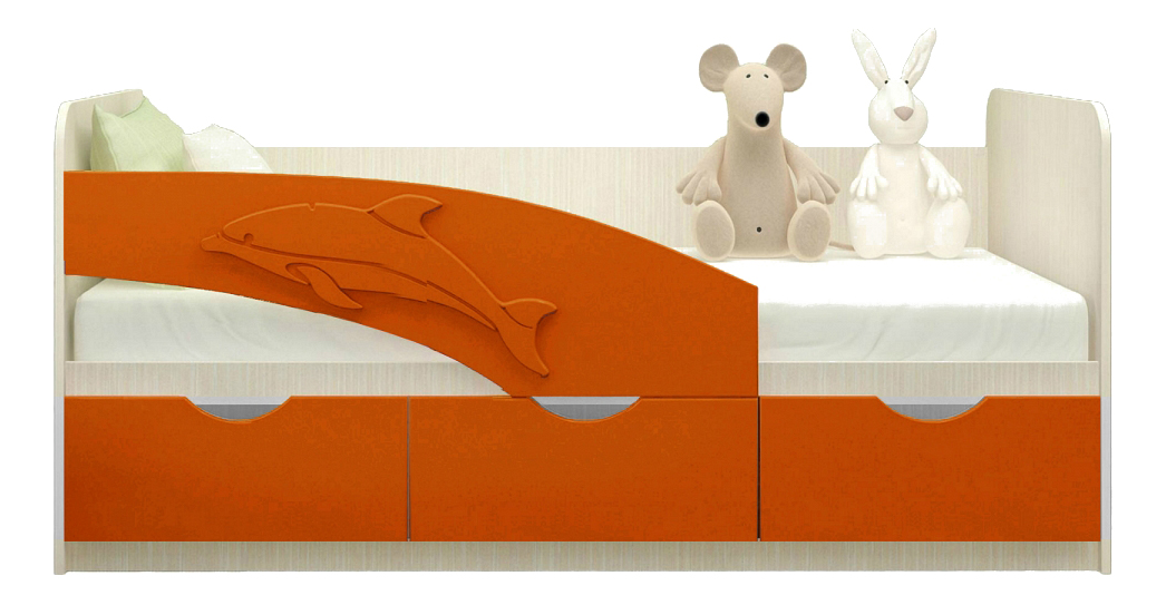 фото Кровать миф (мебель) дельфин 80х200 см оранжевая фабрика миф