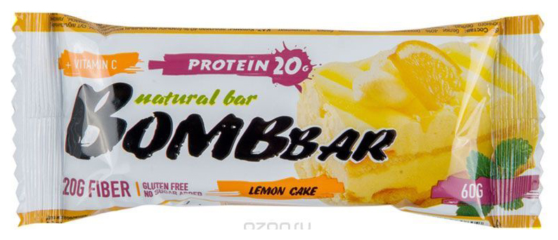 фото Протеиновый батончик bombbar protein bar 60 г лимонный торт