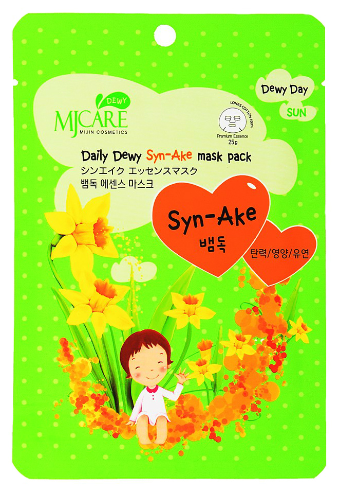 фото Маска для лица mijin daily dewy syn-ake mask со змеиным ядом 23 г