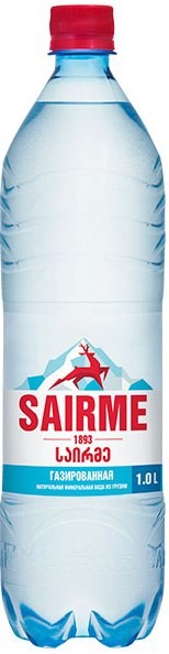 Вода питьевая Саирме газированная пластик 1 л 6 штук в упаковке
