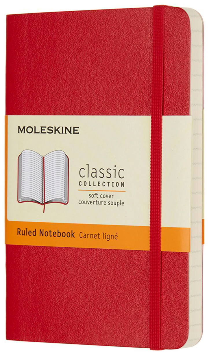 

Блокнот Moleskine Classic Soft Pocket, Красный, в линейку, classic soft pocket (в линейку)