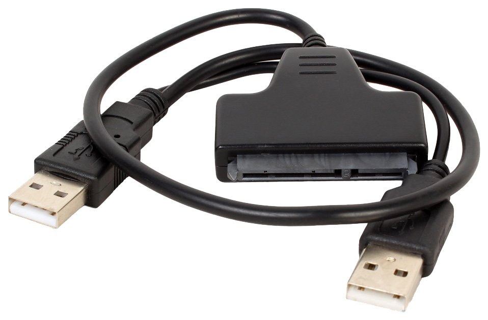 Адаптер Orient 2xUSB A-SATA 7+15 pin, M-F Black (UHD-300)