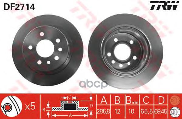 фото Тормозной диск trw/lucas для df2714
